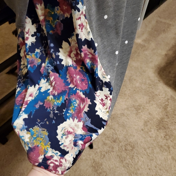 NWOT Egs by éloges Charcoal Polka-dot Floral Trim Shift Dress Size 2XL - Picture 6 of 10